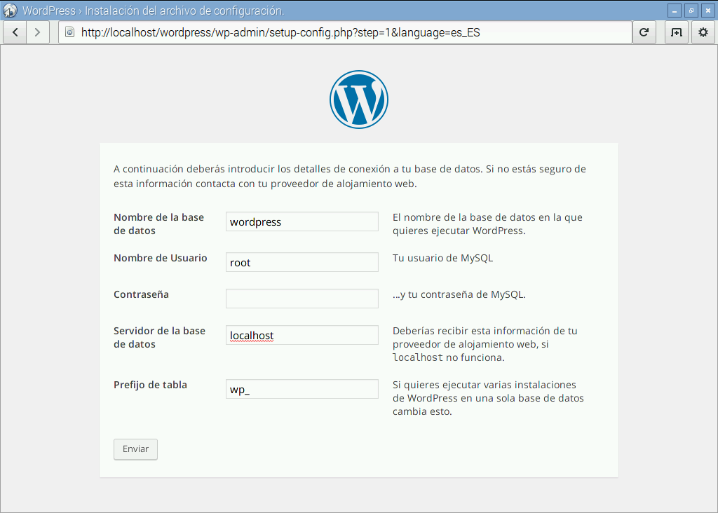 wordpress base de datos